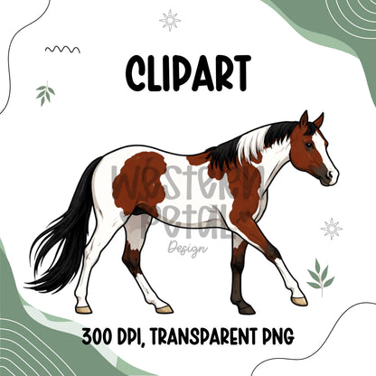 Quarter Horse Clipart | Trotting PNG Illustration (Digital Download)