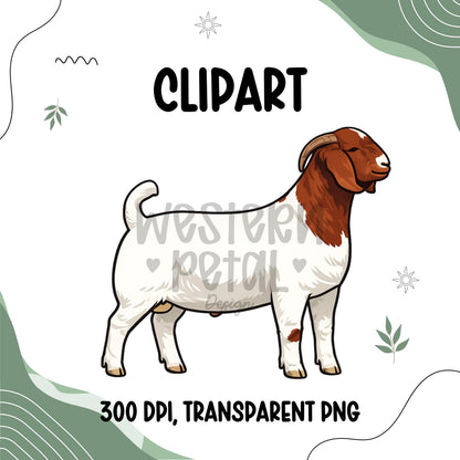 Show Goat Clipart PNG Bundle | 4H Livestock Illustration | Goat Graphics | Sublimation Design | Transparent Background