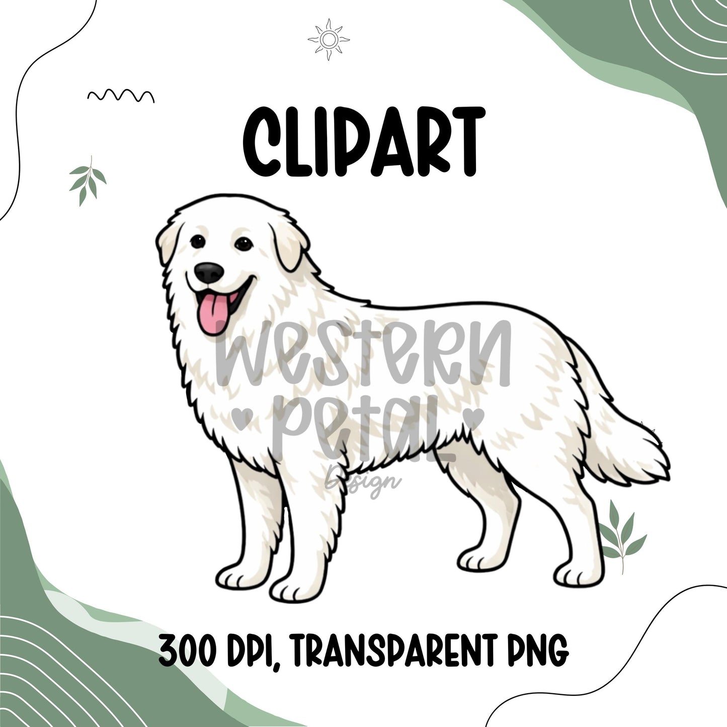 Working Dog Clipart Bundle PNG, Herding Dog Clipart Set, Border Collie Australian Shepherd Great Pyrenees PNG, Farm Ranch Dog Clipart
