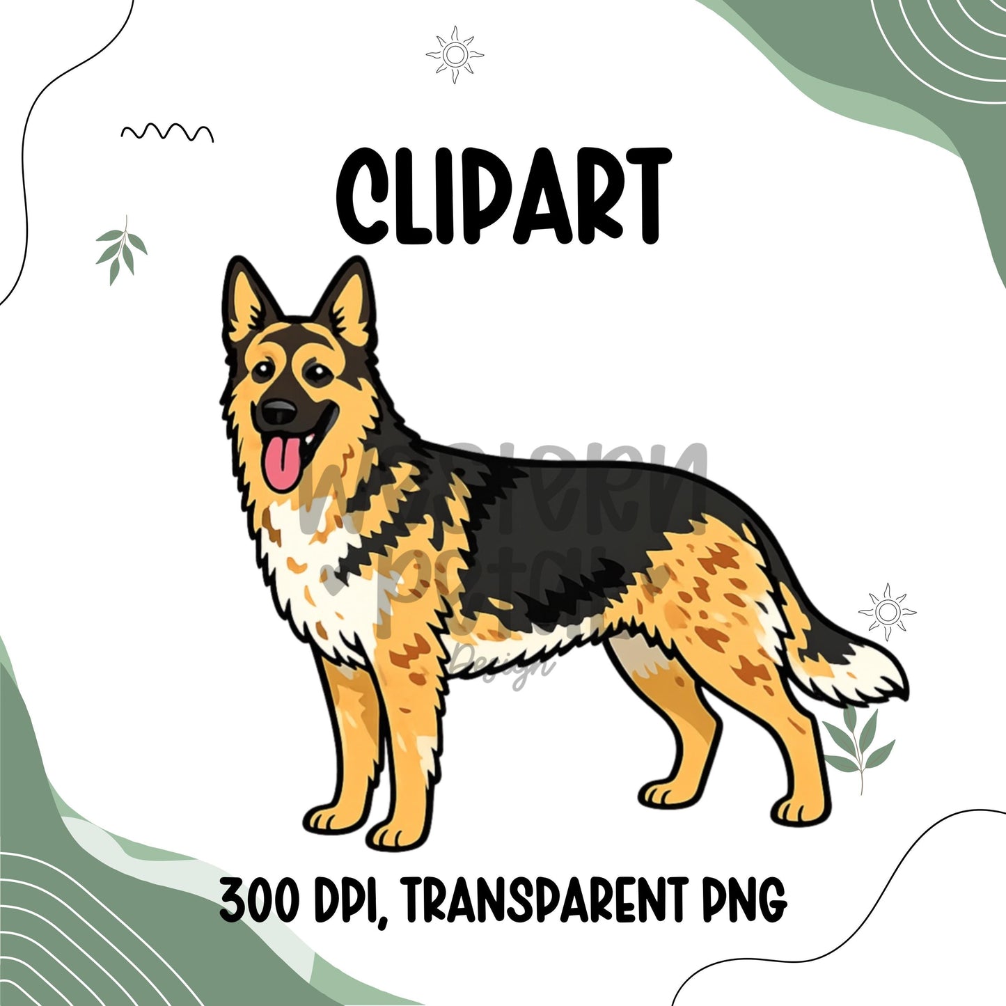 Working Dog Clipart Bundle PNG, Herding Dog Clipart Set, Border Collie Australian Shepherd Great Pyrenees PNG, Farm Ranch Dog Clipart