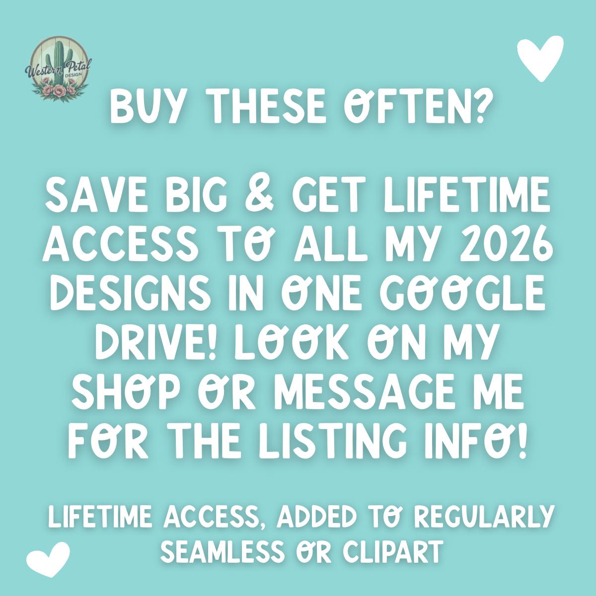 Hippie Lizard Seamless Pattern | Retro Floral Kids Digital Paper (PNG Download)