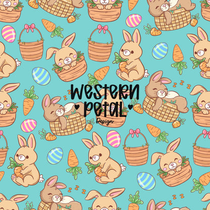 Easter Bunny Seamless Pattern, Pastel Spring Colors Digital Download