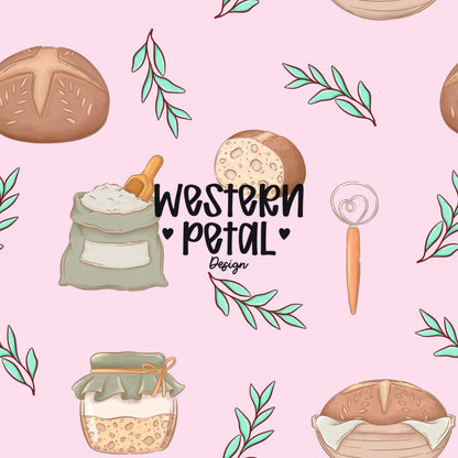 Sourdough Bread Seamless Pattern | Bakery Digital Paper (12x12 PNG)