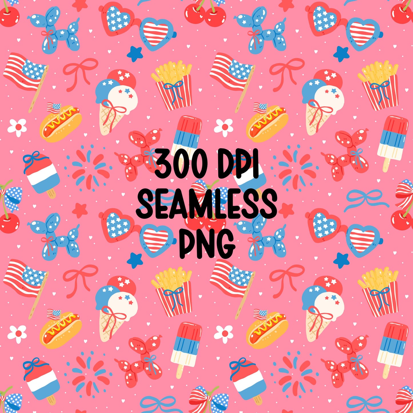 Patriotic Seamless Pattern | 4th of July Digital Paper (12x12 PNG)