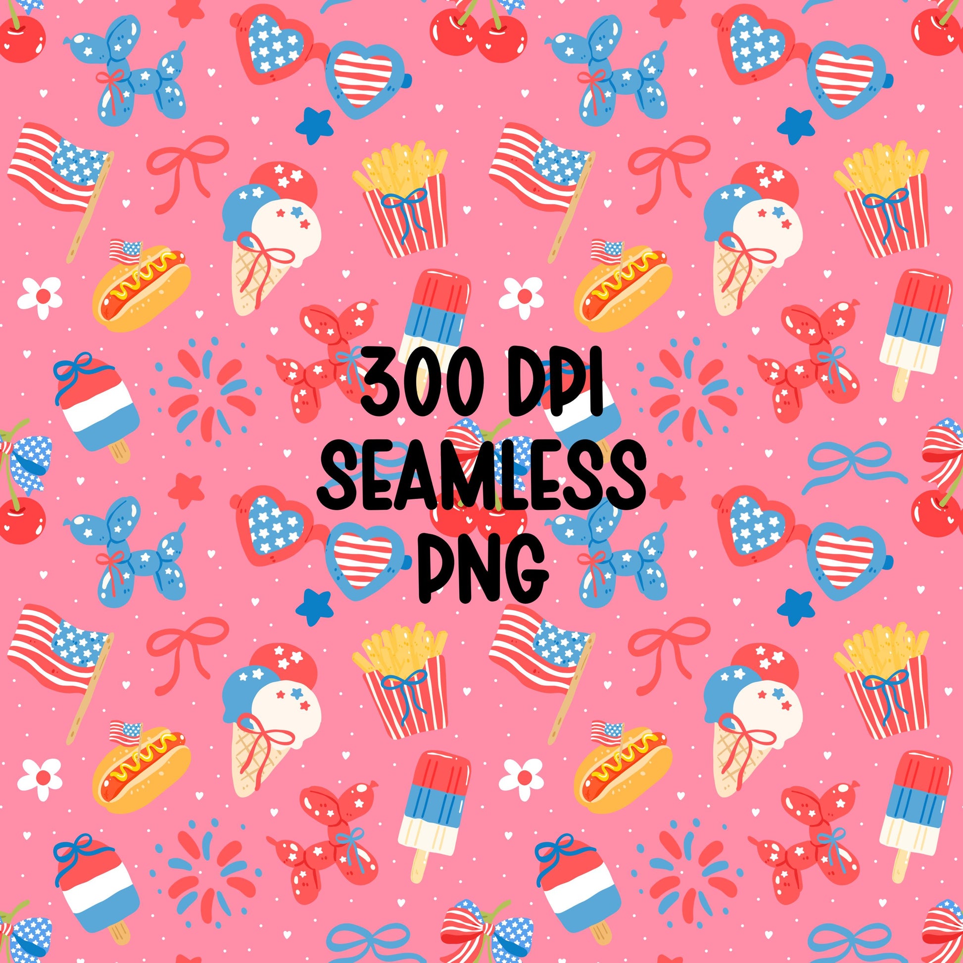 Patriotic Seamless Pattern | 4th of July Digital Paper (12x12 PNG)