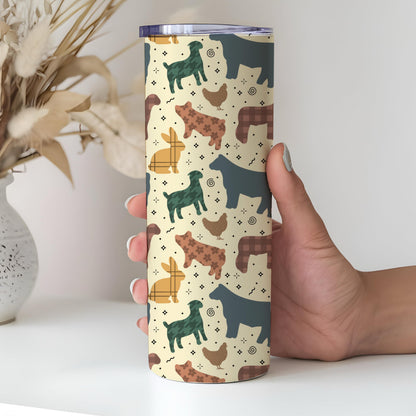 4H Livestock Seamless Pattern Farm Animals Show Barn Boho Digital Download