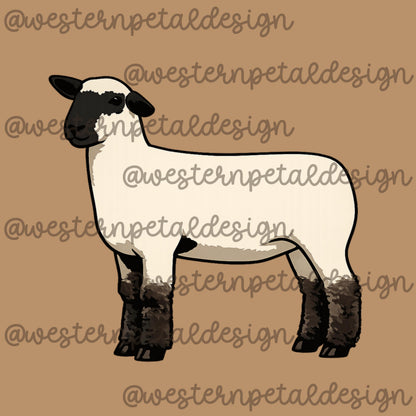 Show Sheep Clipart PNG | 4H Livestock Illustration | Farm Animal Graphic | Sublimation Design | Transparent Background