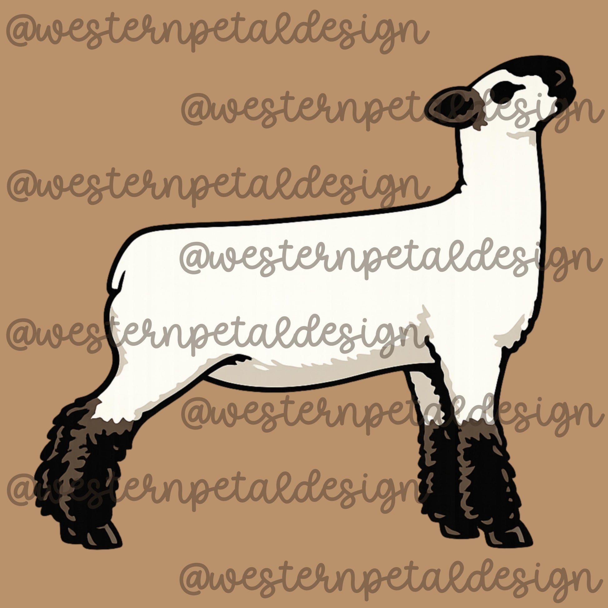 Show Sheep Clipart PNG | 4H Livestock Illustration | Farm Animal Graphic | Sublimation Design | Transparent Background