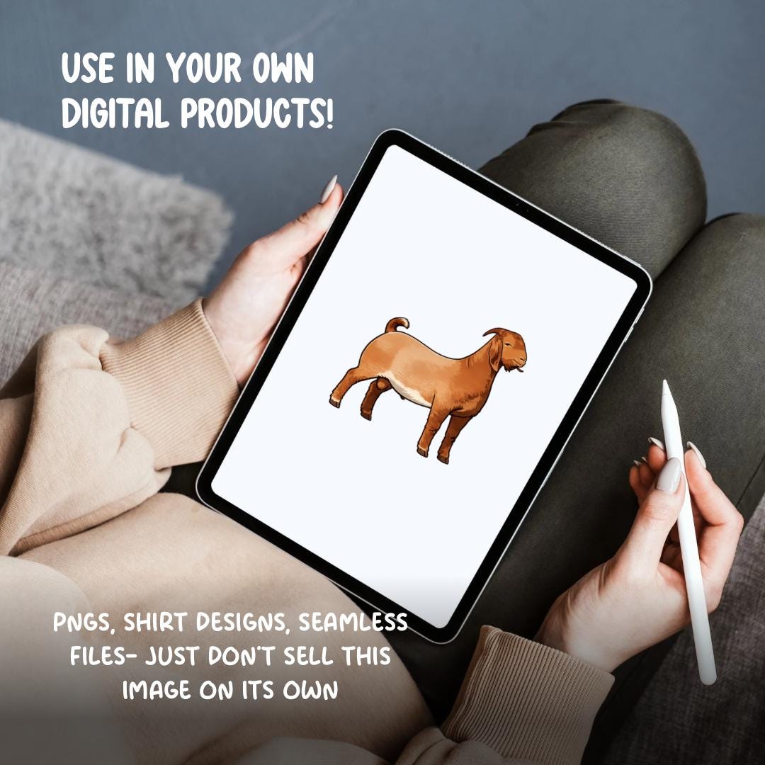 Boer Goat Clipart PNG | 4H Livestock Illustration | Show Goat Graphic | Sublimation Design | Transparent Background