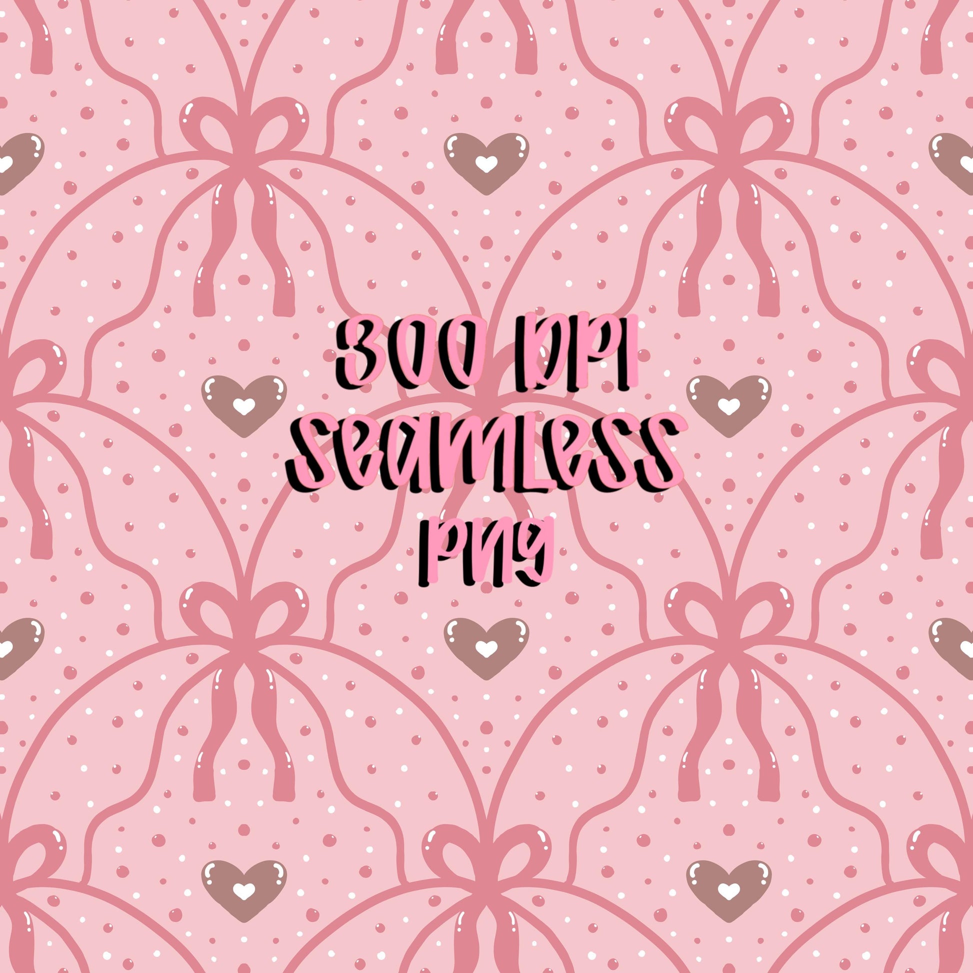 Pink Bow Heart Seamless Pattern PNG, Coquette Bow Digital Paper, Girly Valentine Pattern, Cute Lattice Ribbon Design, 12x12 Sublimation