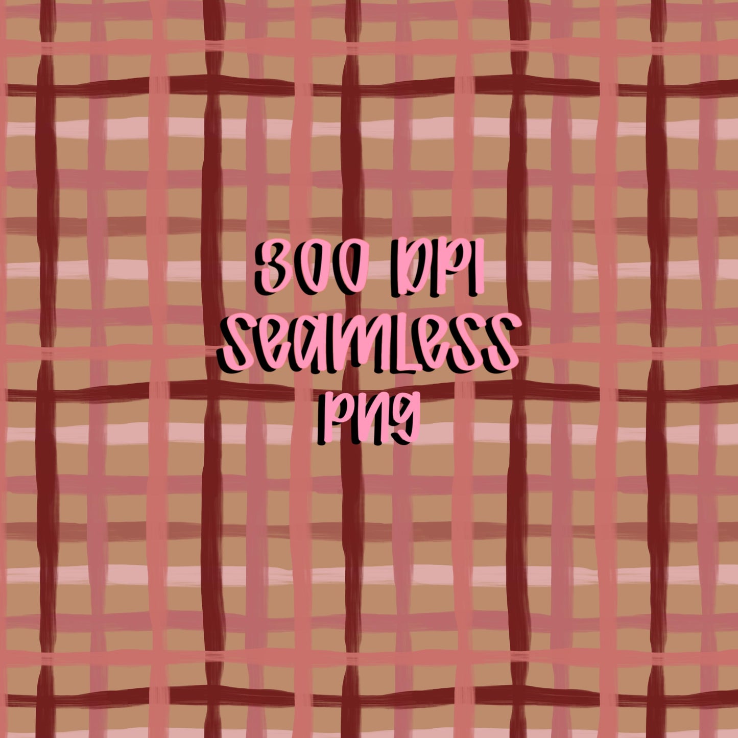 Pink Neutral Plaid Seamless Pattern, Hand-Drawn Checkered Digital Paper (12x12 Repeat) (Digital Download)