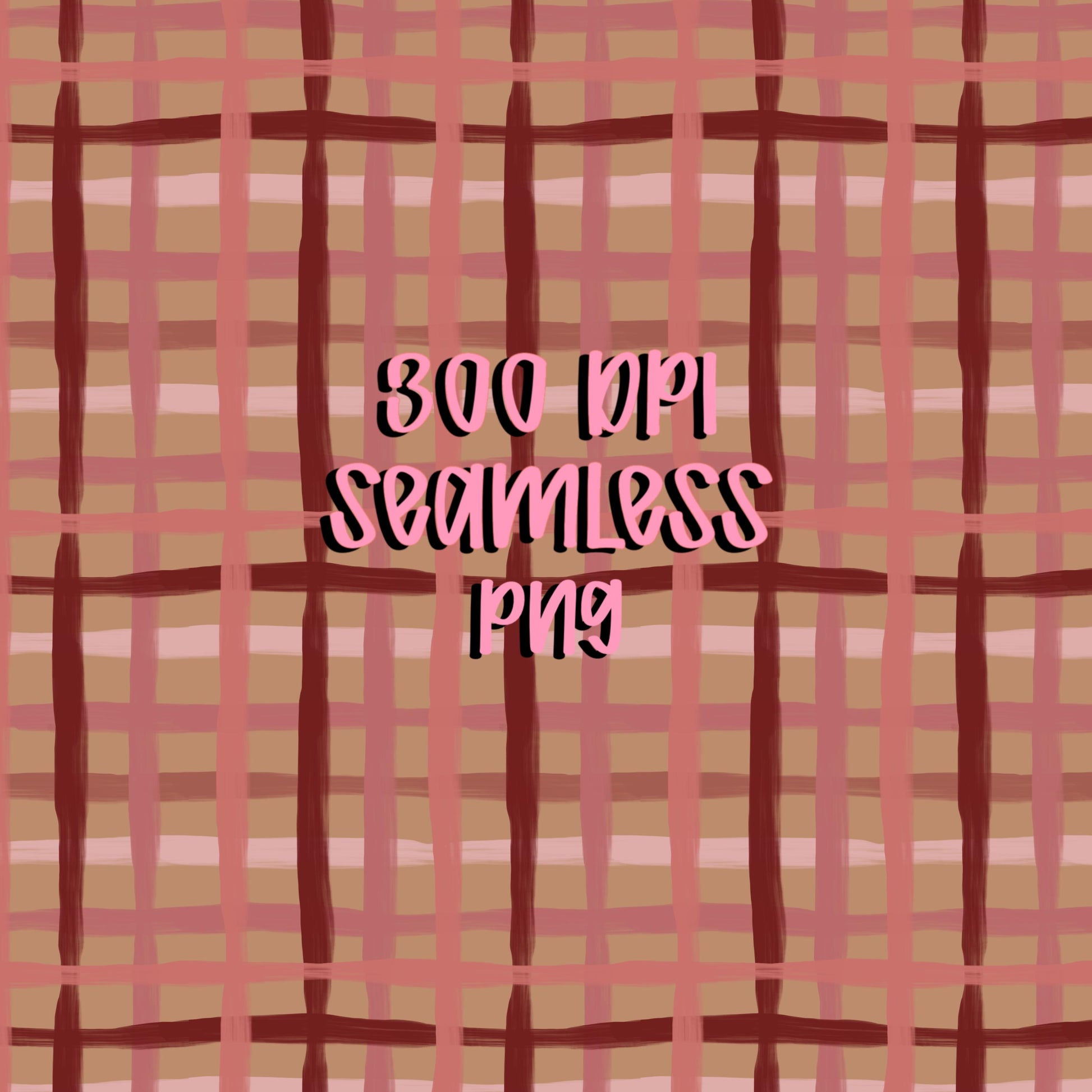 Pink Neutral Plaid Seamless Pattern, Hand-Drawn Checkered Digital Paper (12x12 Repeat) (Digital Download)