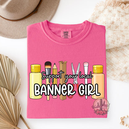 Banner Girl PNG | Hand Painted Artist Design (Commercial Use, 300 DPI Transparent File)