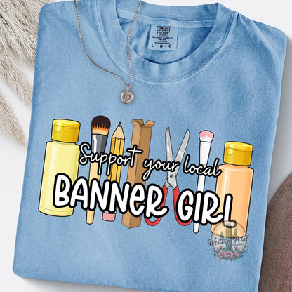 Banner Girl PNG | Hand Painted Artist Design (Commercial Use, 300 DPI Transparent File)