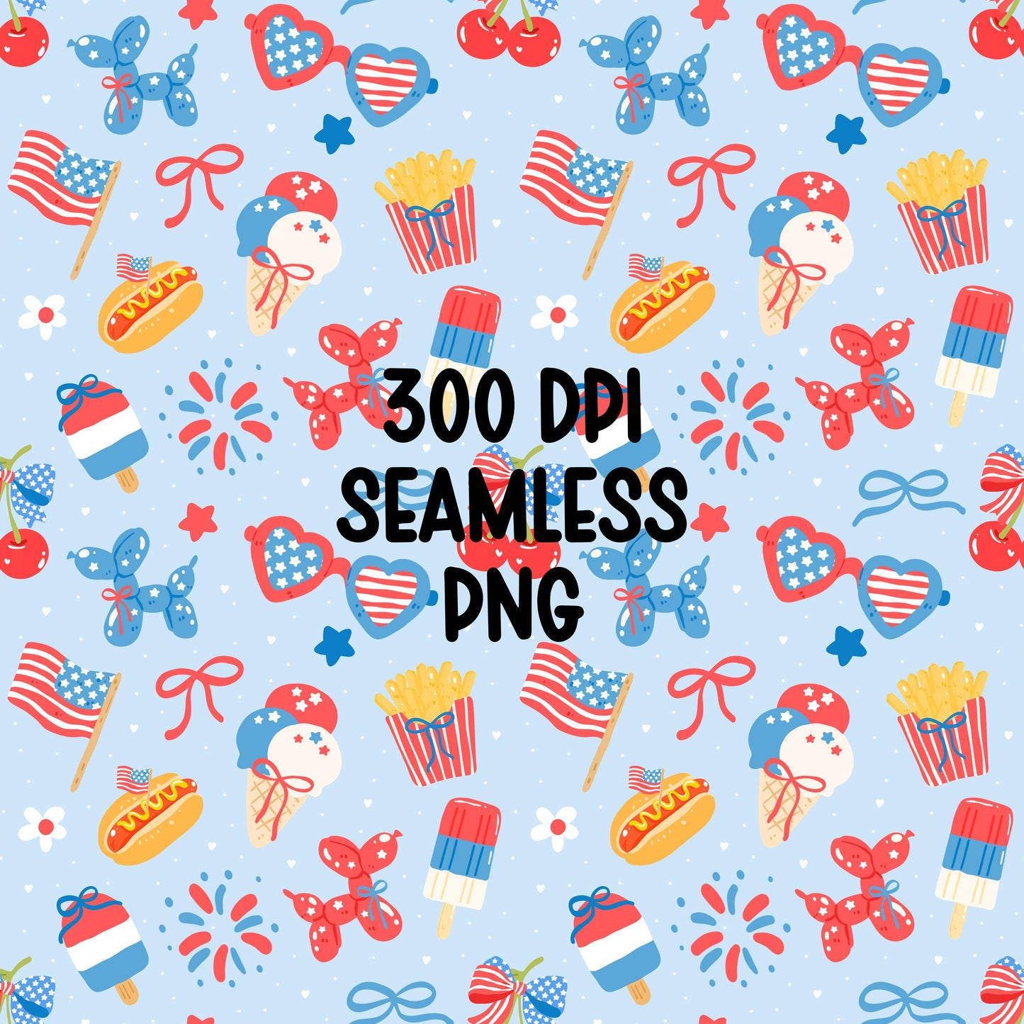 Patriotic Seamless Pattern | 4th of July Digital Paper (12x12 PNG)