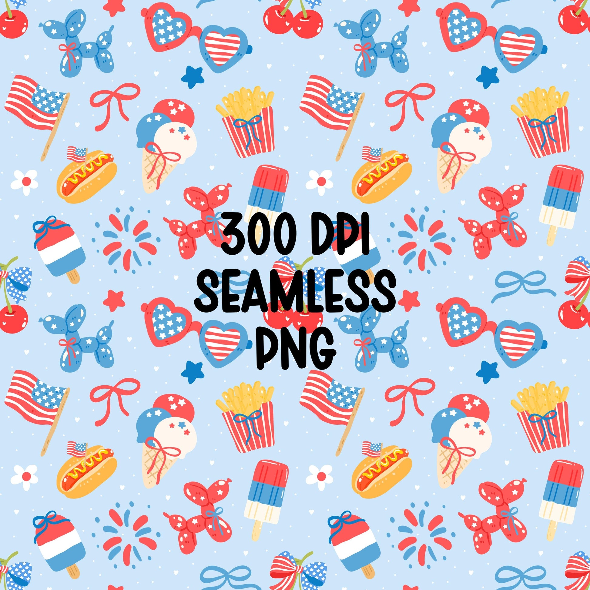 Patriotic Seamless Pattern | 4th of July Digital Paper (12x12 PNG)