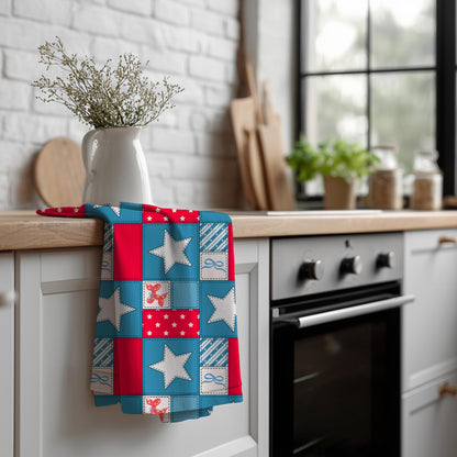 4th of July Seamless Pattern | Red White Blue Patchwork Digital Paper (12x12 PNG)