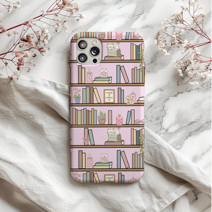 Pink Bookshelf Seamless Pattern PNG, Cozy Bookish Cat Digital Paper, Library Reading Pattern, Pastel Plant Books Design, 12x12 Sublimation