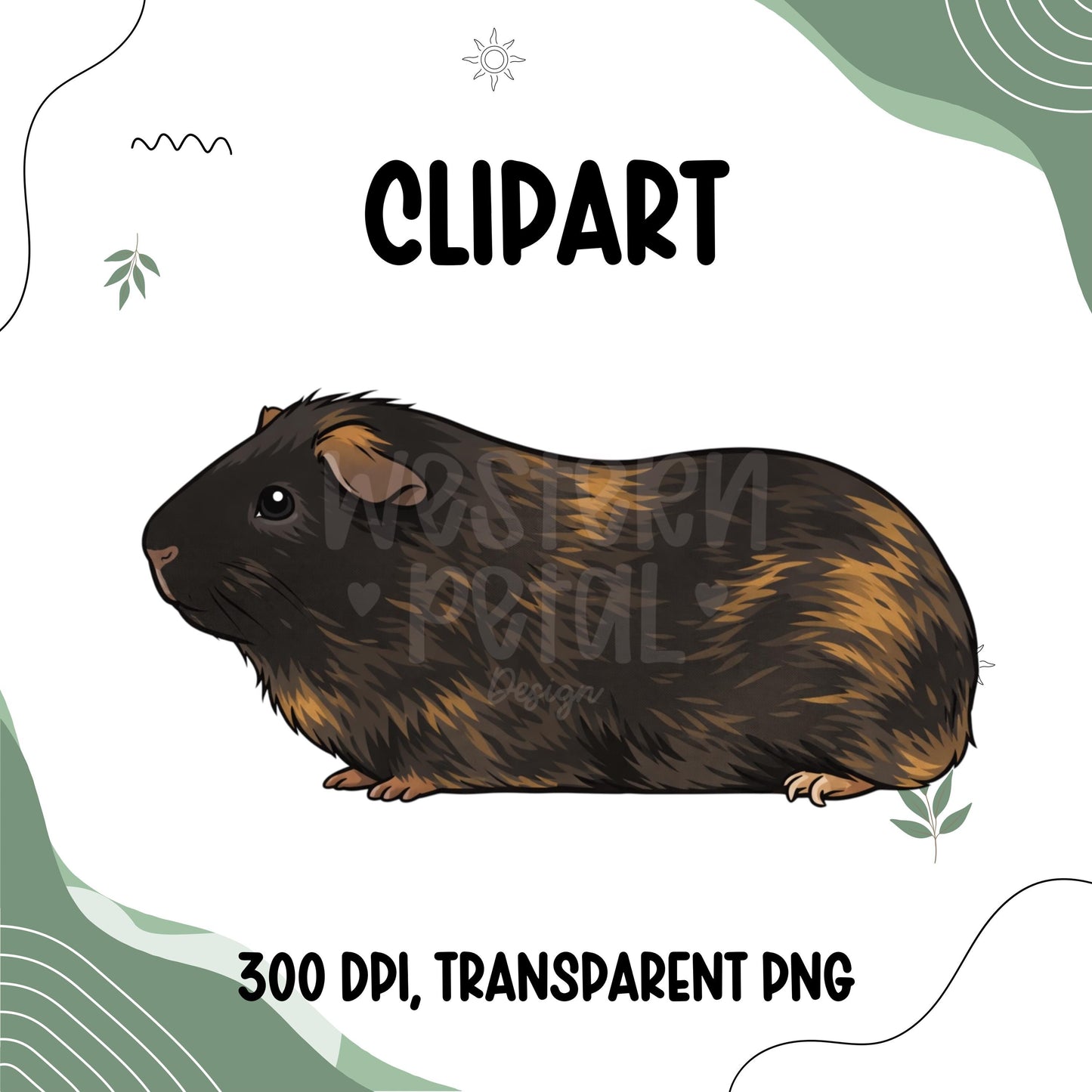 guinea pig clipart png 4h livestock small animal show cavy illustration simple clean outline flat color design