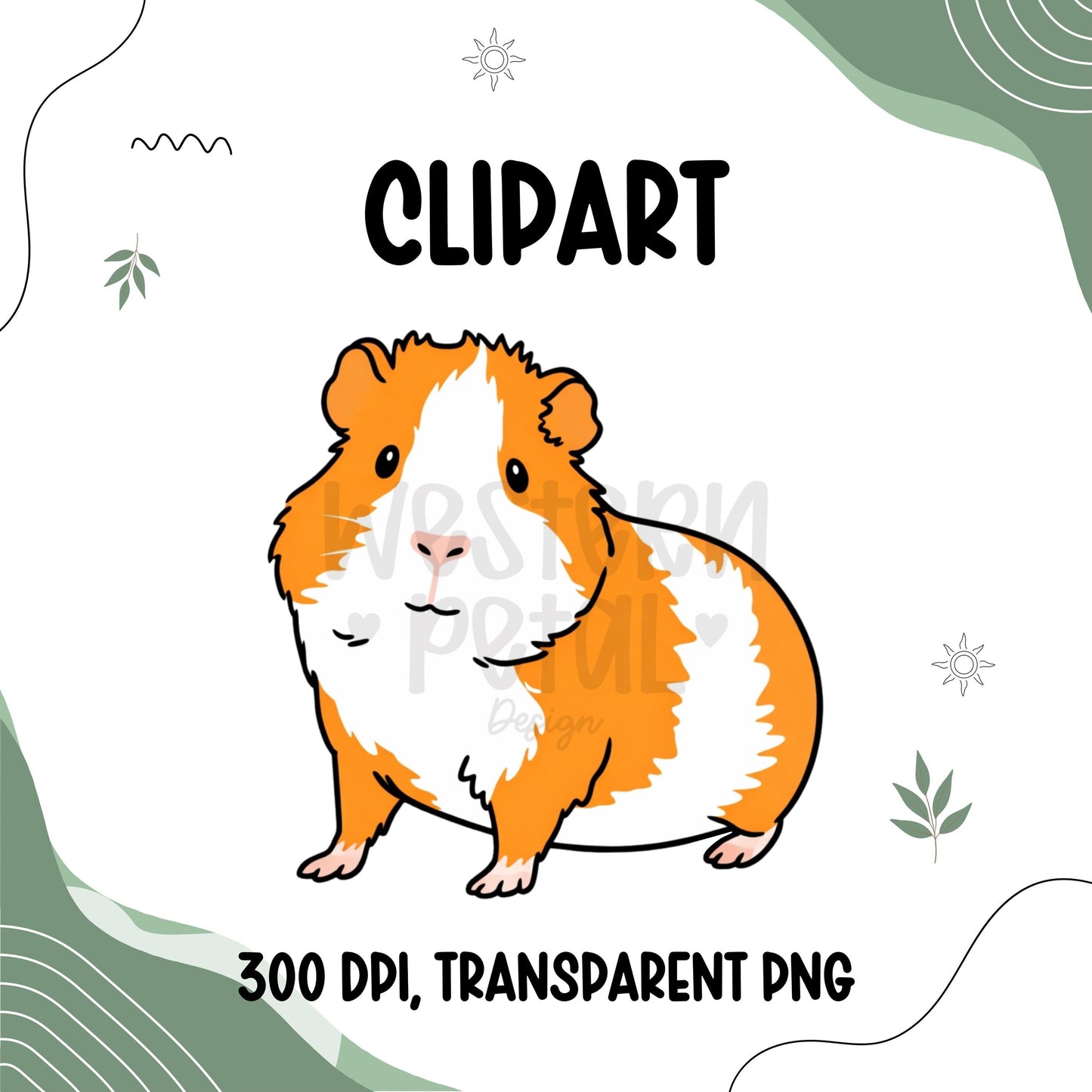 guinea pig clipart png 4h livestock small animal show cavy illustration simple clean outline flat color design