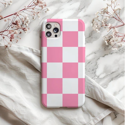 Pink and White Checkerboard Pattern PNG, Soft Pink Checkered Digital Paper, Preppy Seamless Background, Girly Aesthetic Pattern, Light Pink