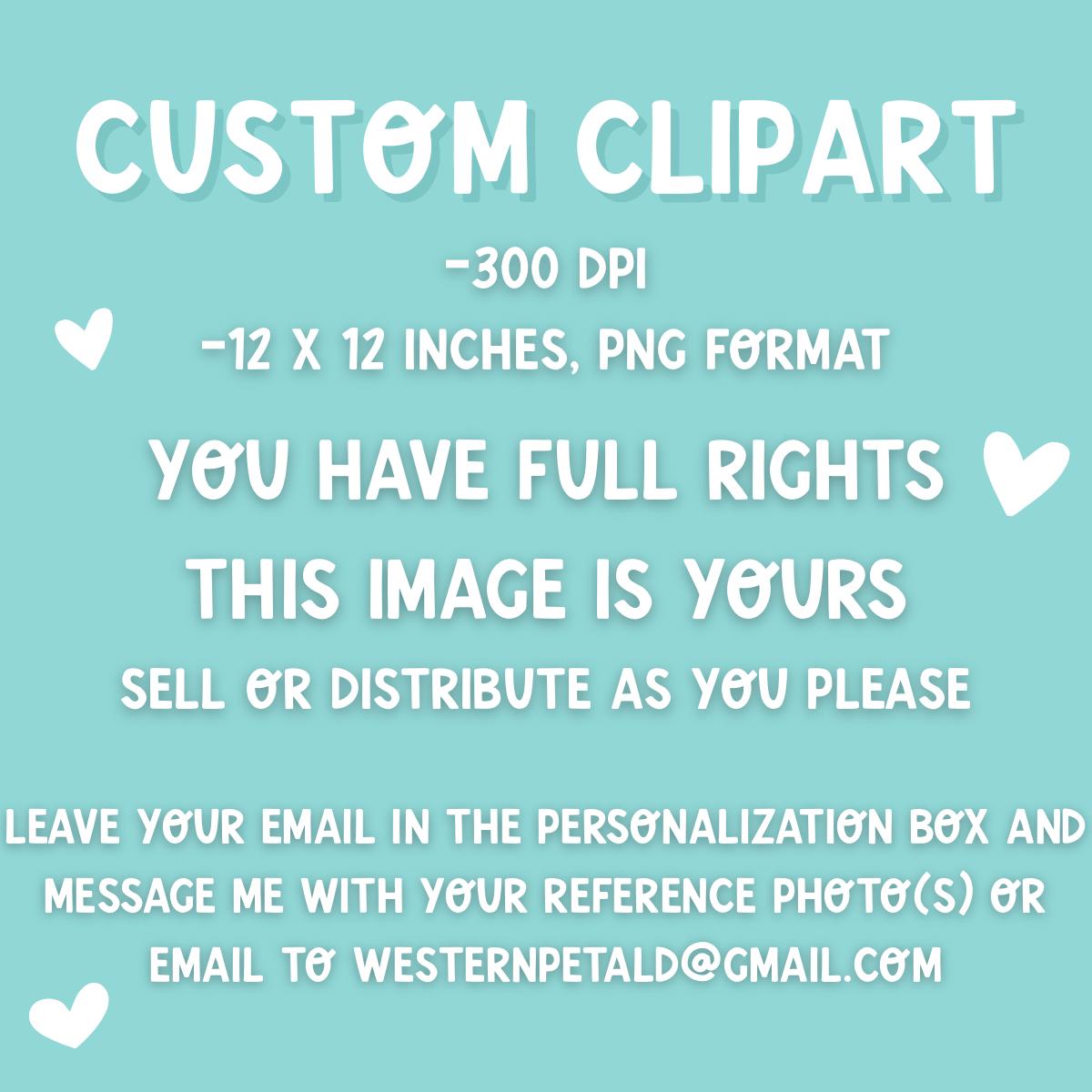Custom Animal Clipart from Photo | Livestock Pet Drawing PNG | Personalized Cow Pig Goat Sheep Dog | 4H FFA Illustration