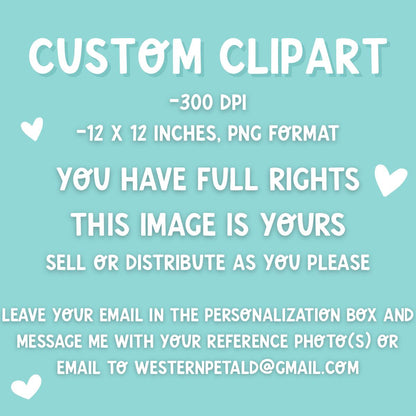 Custom Animal Clipart from Photo | Livestock Pet Drawing PNG | Personalized Cow Pig Goat Sheep Dog | 4H FFA Illustration