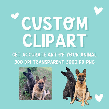 Custom Animal Clipart from Photo | Livestock Pet Drawing PNG | Personalized Cow Pig Goat Sheep Dog | 4H FFA Illustration