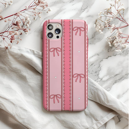 Pink Scallop Stripe Pattern, Girly Hearts Fabric, Seamless Nursery Design (Digital Download)