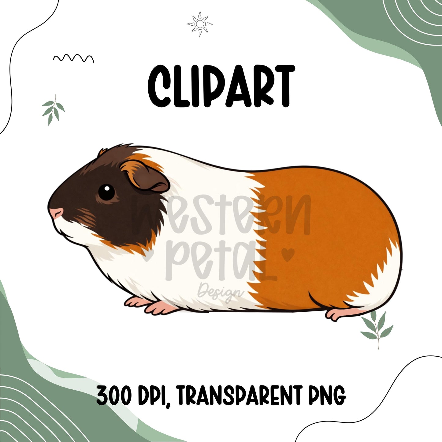 guinea pig clipart png 4h livestock small animal show cavy illustration simple clean outline flat color design