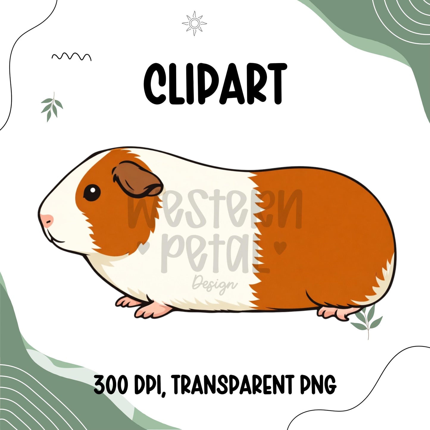 guinea pig clipart png 4h livestock small animal show cavy illustration simple clean outline flat color design