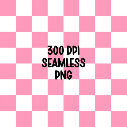 Pink and White Checkerboard Pattern PNG, Soft Pink Checkered Digital Paper, Preppy Seamless Background, Girly Aesthetic Pattern, Light Pink