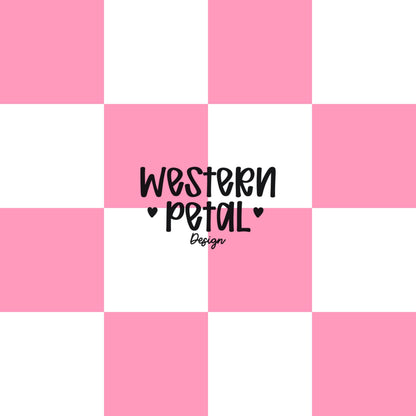soft pink and white checkerboard pattern seamless background with light pink squares in a preppy aesthetic style