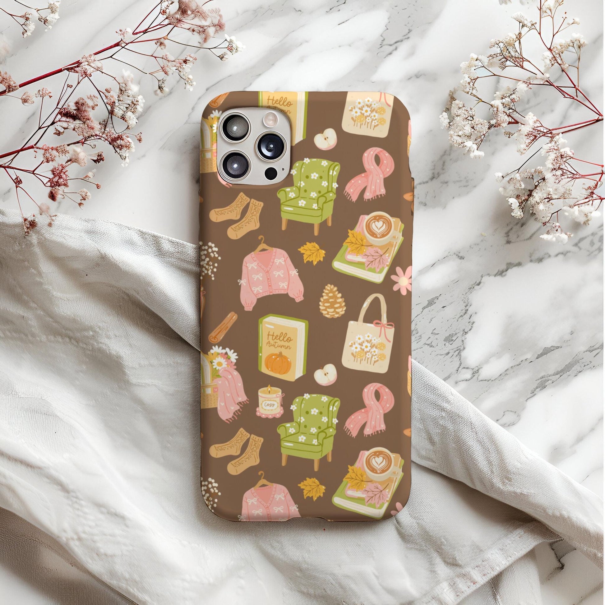 Cozy Autumn Seamless Pattern PNG, Fall Aesthetic Digital Paper, Pumpkin Books Sweater Pattern, Cute Fall Repeat Design, Commercial Use