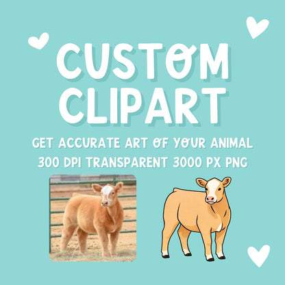 custom animal clipart from photo livestock and pet personalized png