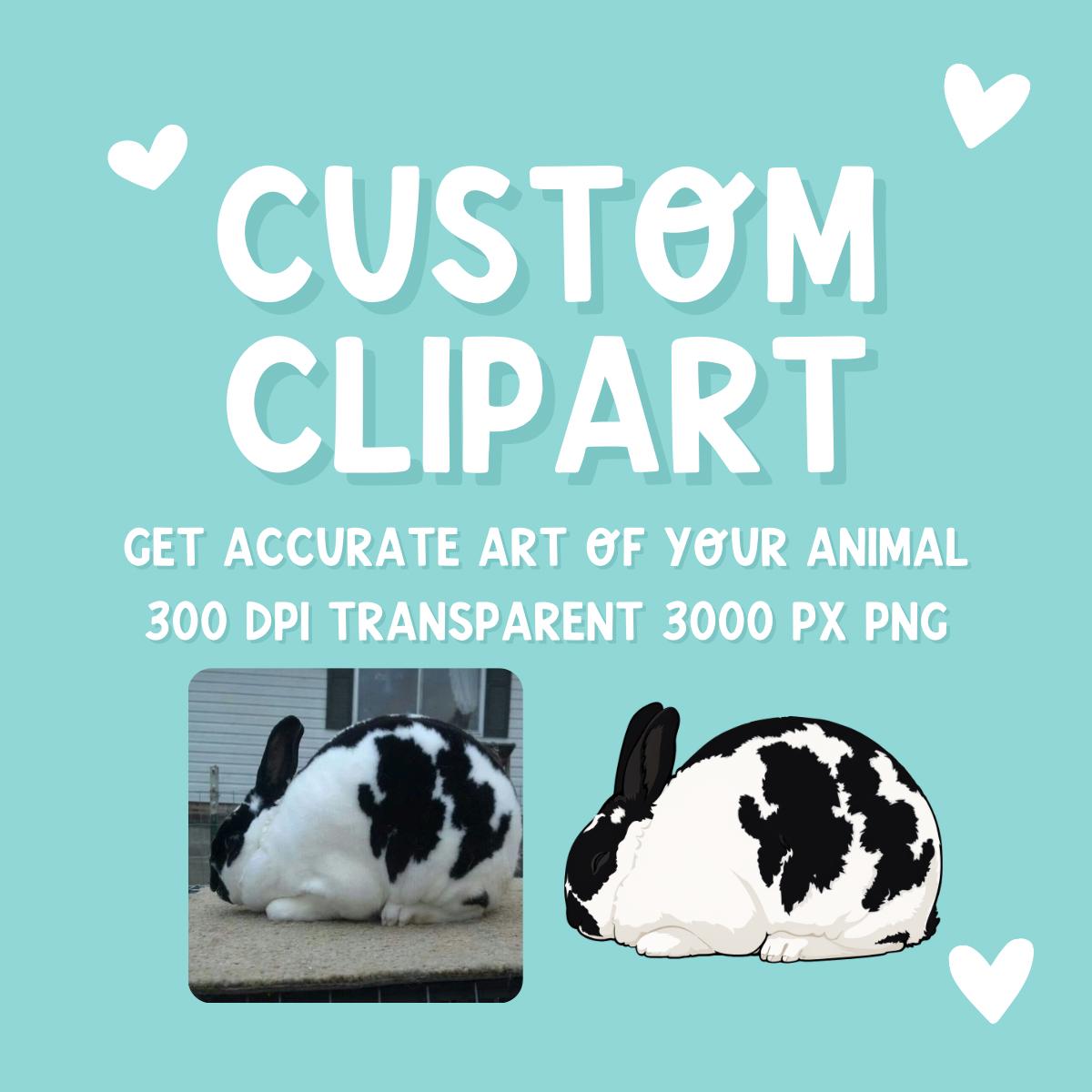 Custom Animal Clipart from Photo | Livestock Pet Drawing PNG | Personalized Cow Pig Goat Sheep Dog | 4H FFA Illustration