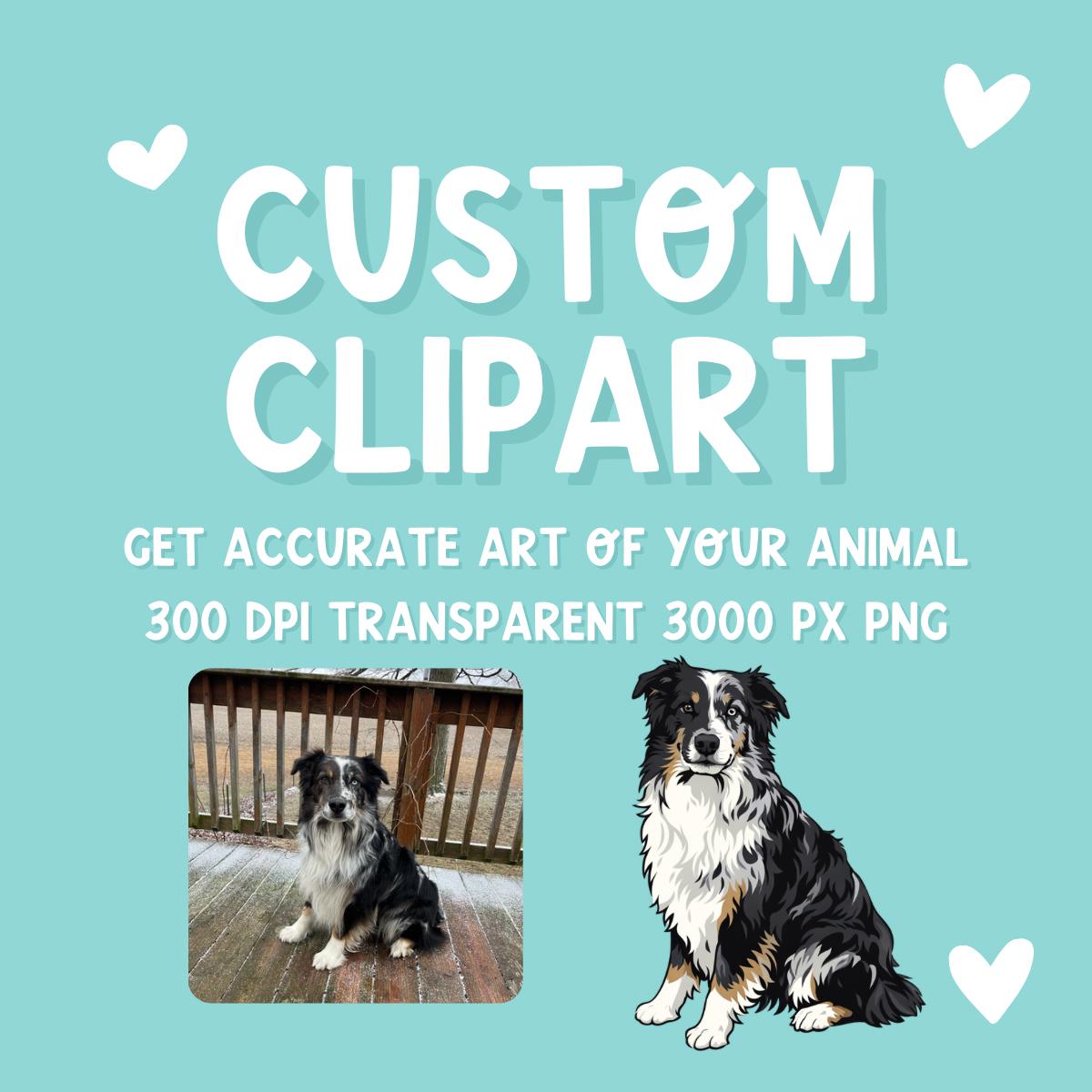 Custom Animal Clipart from Photo | Livestock Pet Drawing PNG | Personalized Cow Pig Goat Sheep Dog | 4H FFA Illustration