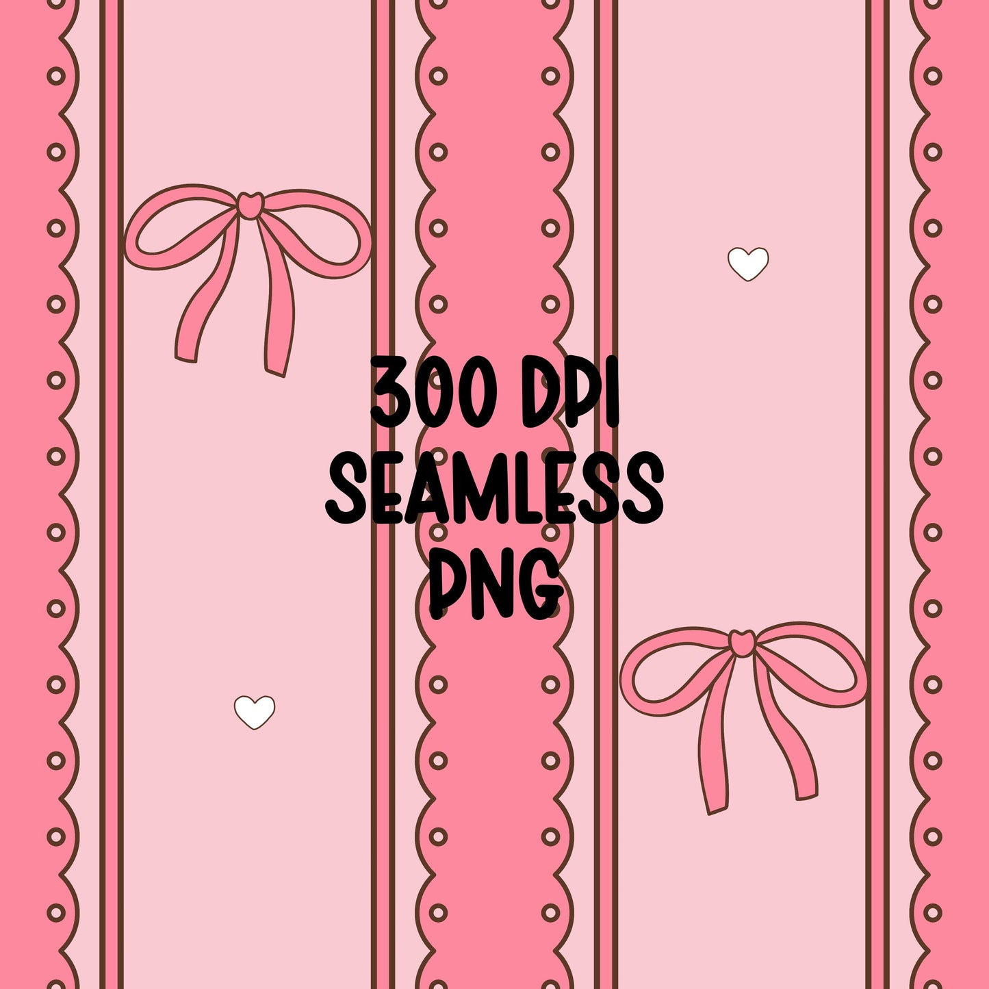 Pink Scallop Stripe Pattern, Girly Hearts Fabric, Seamless Nursery Design (Digital Download)