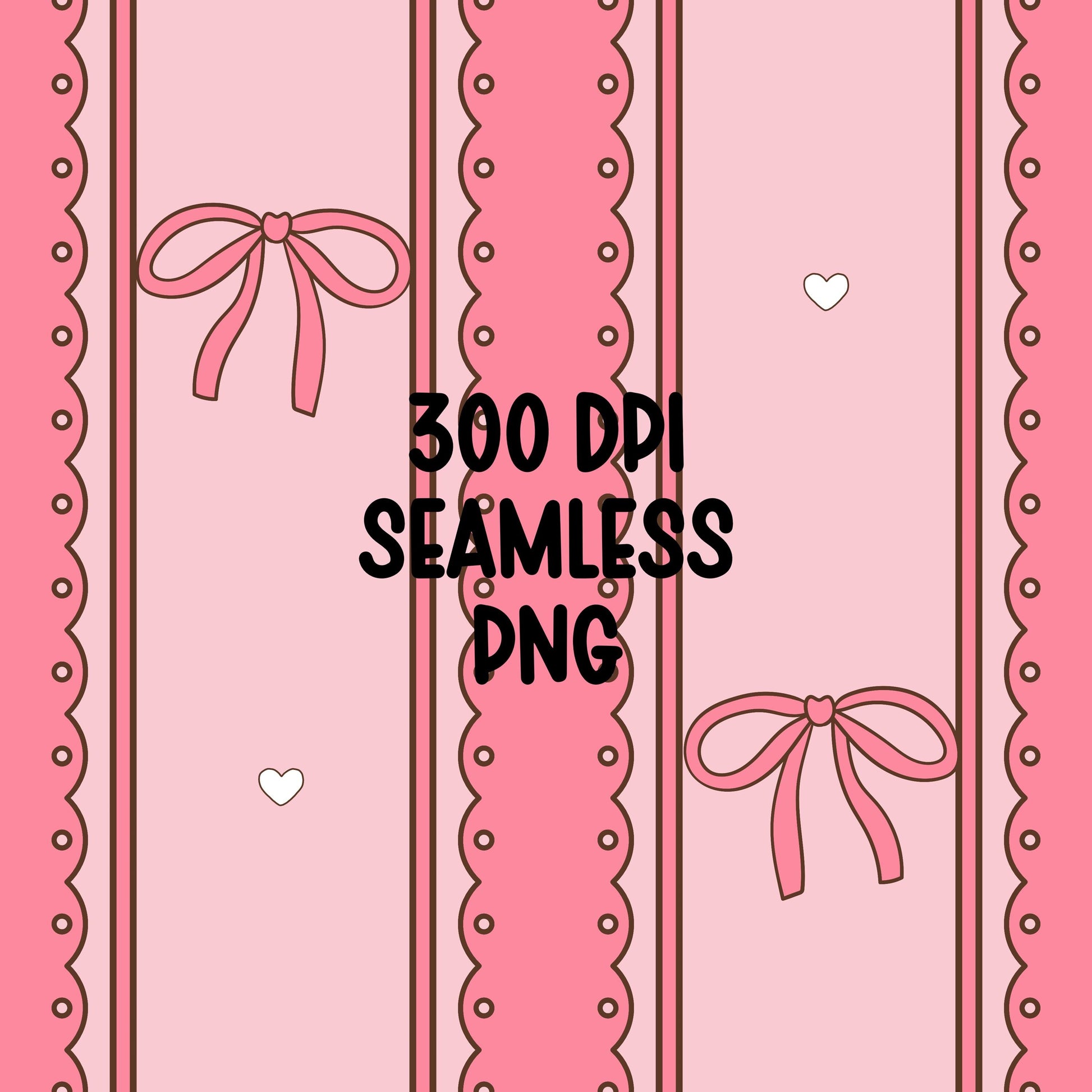 Pink Scallop Stripe Pattern, Girly Hearts Fabric, Seamless Nursery Design (Digital Download)