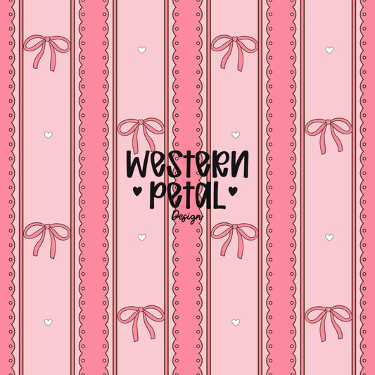 Pink Scallop Stripe Pattern, Girly Hearts Fabric, Seamless Nursery Design (Digital Download)