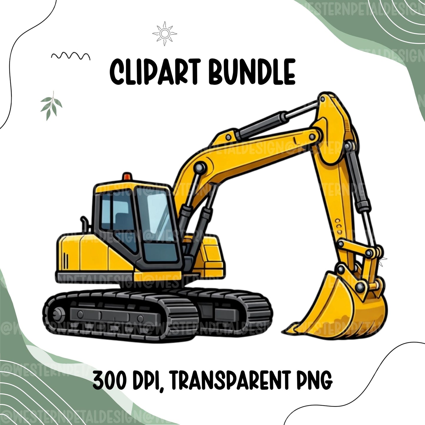 Construction Clipart Bundle, Builder Vehicles PNG, Road Work Clipart, Kids Truck Clipart Set, Construction Signs, Commercial Use
