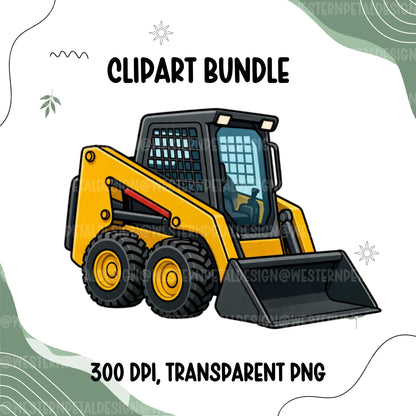 Construction Clipart Bundle, Builder Vehicles PNG, Road Work Clipart, Kids Truck Clipart Set, Construction Signs, Commercial Use