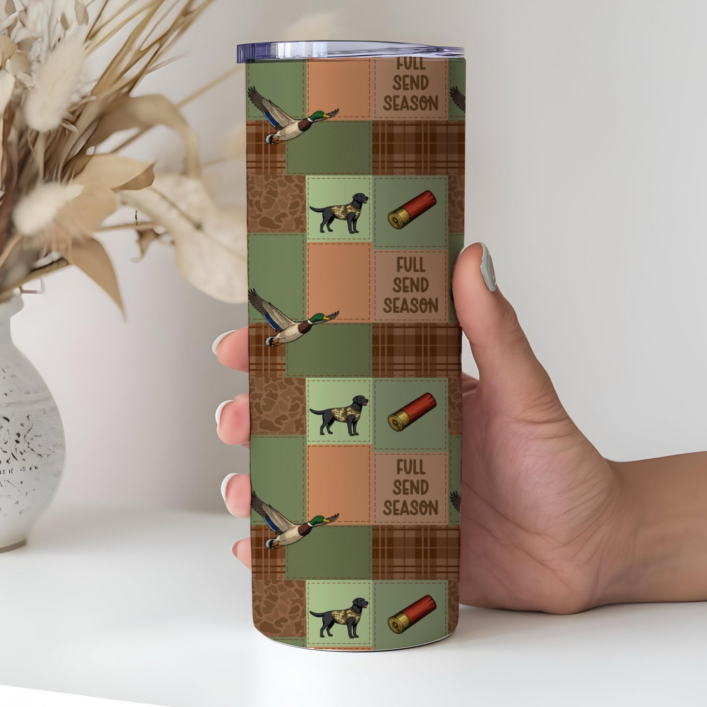 Duck Hunting Seamless Pattern PNG Full Send Season Camo Duck Lab Hunting Digital Paper Plaid Outdoors Background 12x12 300 DPI