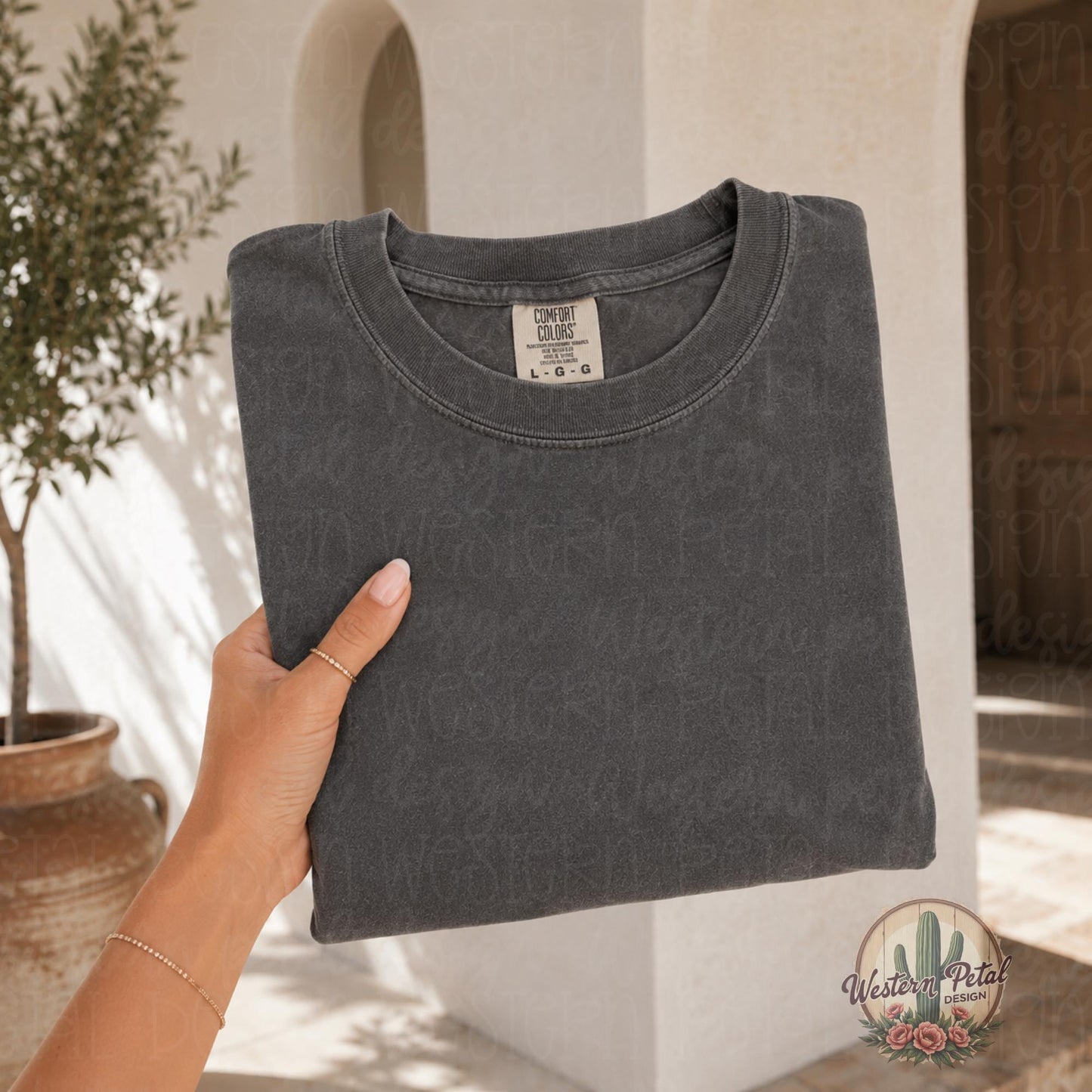 Comfort Colors Pepper Mockup, Folded Shirt Mockup, Comfort Colors 1717 Mockup, Boho Flat Lay Mockup, Dark Gray Tee Mockup