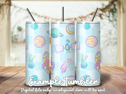 Pastel Alien Space Seamless Pattern PNG | Cute Retro Galaxy Digital Paper | Kawaii UFO Cosmic Pattern | Coquette Space Background