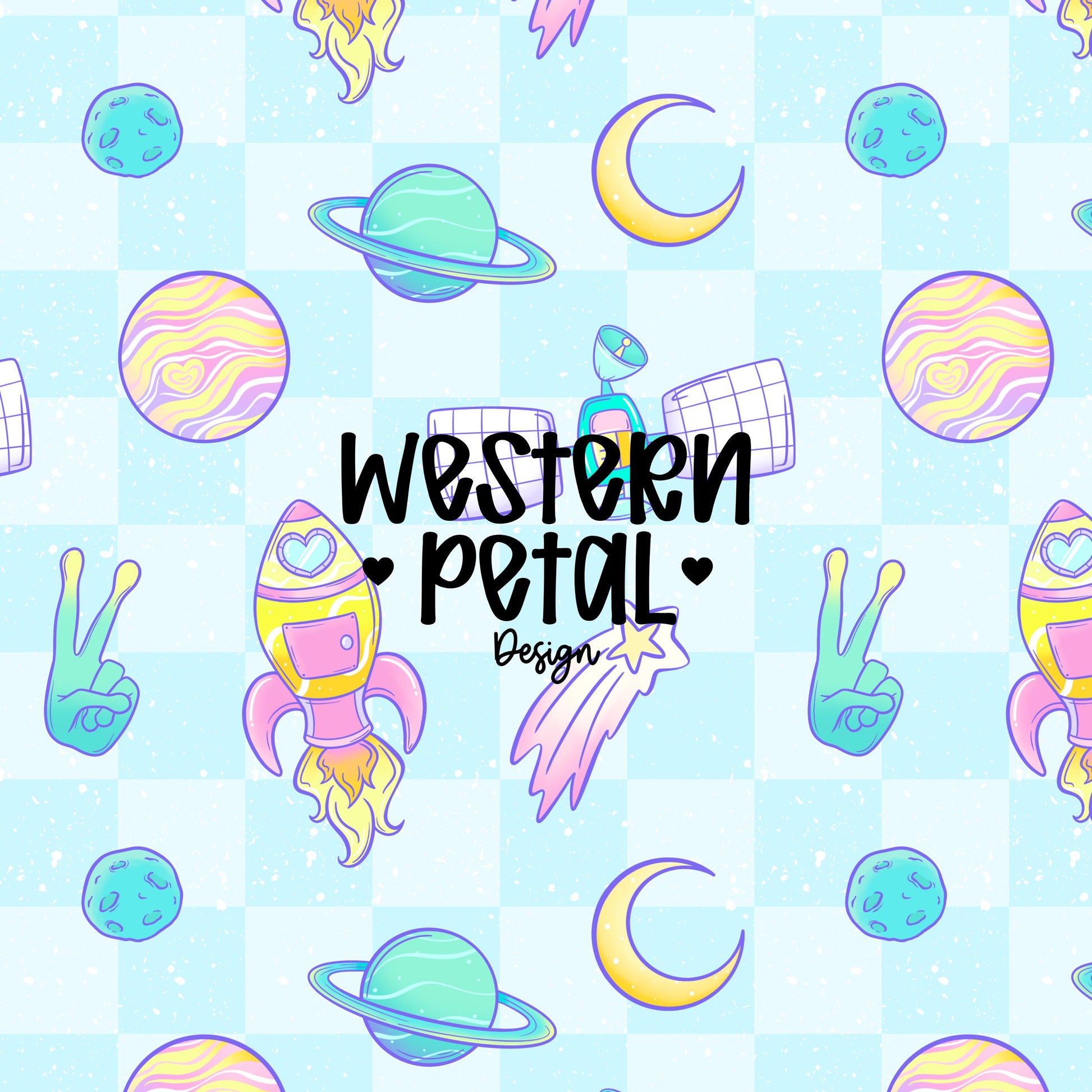 Pastel Alien Space Seamless Pattern PNG | Cute Retro Galaxy Digital Paper | Kawaii UFO Cosmic Pattern | Coquette Space Background