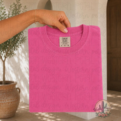 Comfort Colors Crunchberry Mockup, Pink Folded Shirt Mockup, Comfort Colors 1717 Mockup, Boho Tee Mockup, Bright Pink Shirt Mockup