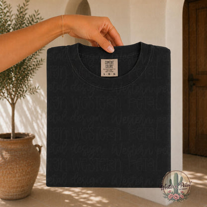 Comfort Colors Black Mockup, Folded Shirt Mockup, Comfort Colors 1717 Mockup, Black Tee Mockup, Boho Flat Lay Shirt Mockup