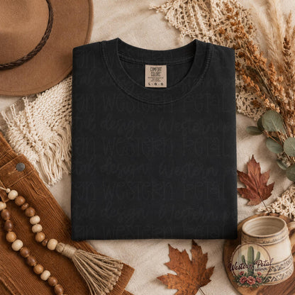 Comfort Colors Black Fall Mockup, Autumn Shirt Mockup, Comfort Colors 1717 Mockup, Boho Flat Lay Tee Mockup, Cozy Fall Shirt Photo