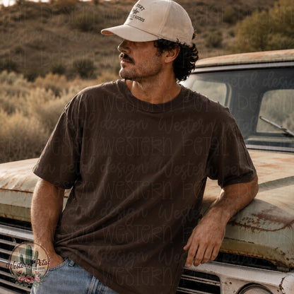 Mens Comfort Colors Espresso Mockup PNG, Western Shirt Mockup, Rustic Male Tshirt Mockup, Comfort Colors 1717 Mockup, Western Apparel Photo
